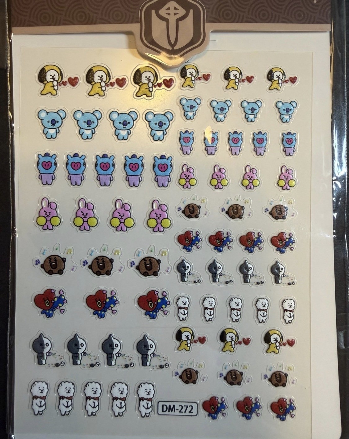 3 packs Nail stickers BTS BT21 arirang RM Jin Suga J-hope Jimin V Jungkook