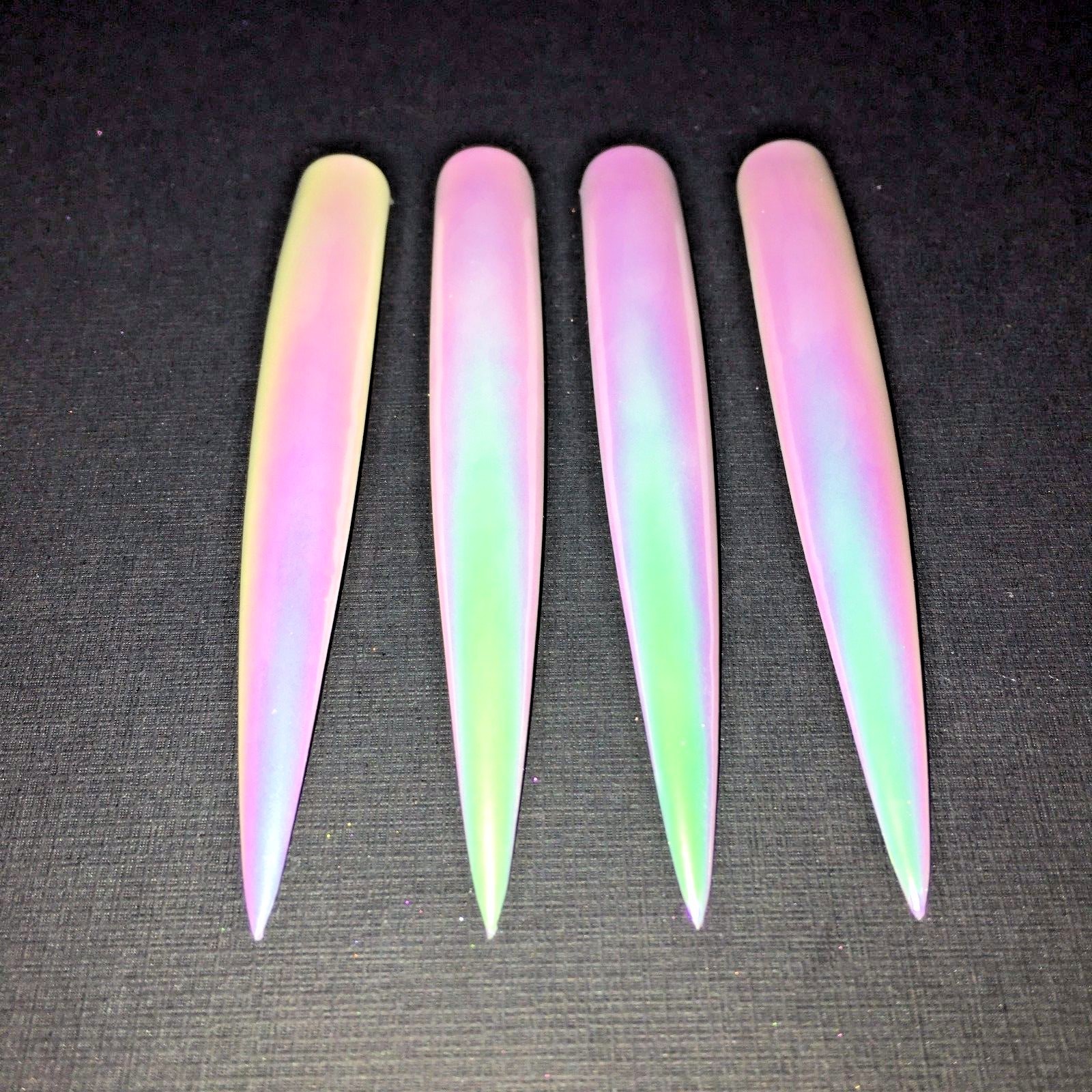 AURORA extra smooth UNICORN Nail Powder 4 colours CHROME Mirror Effect Nails UK