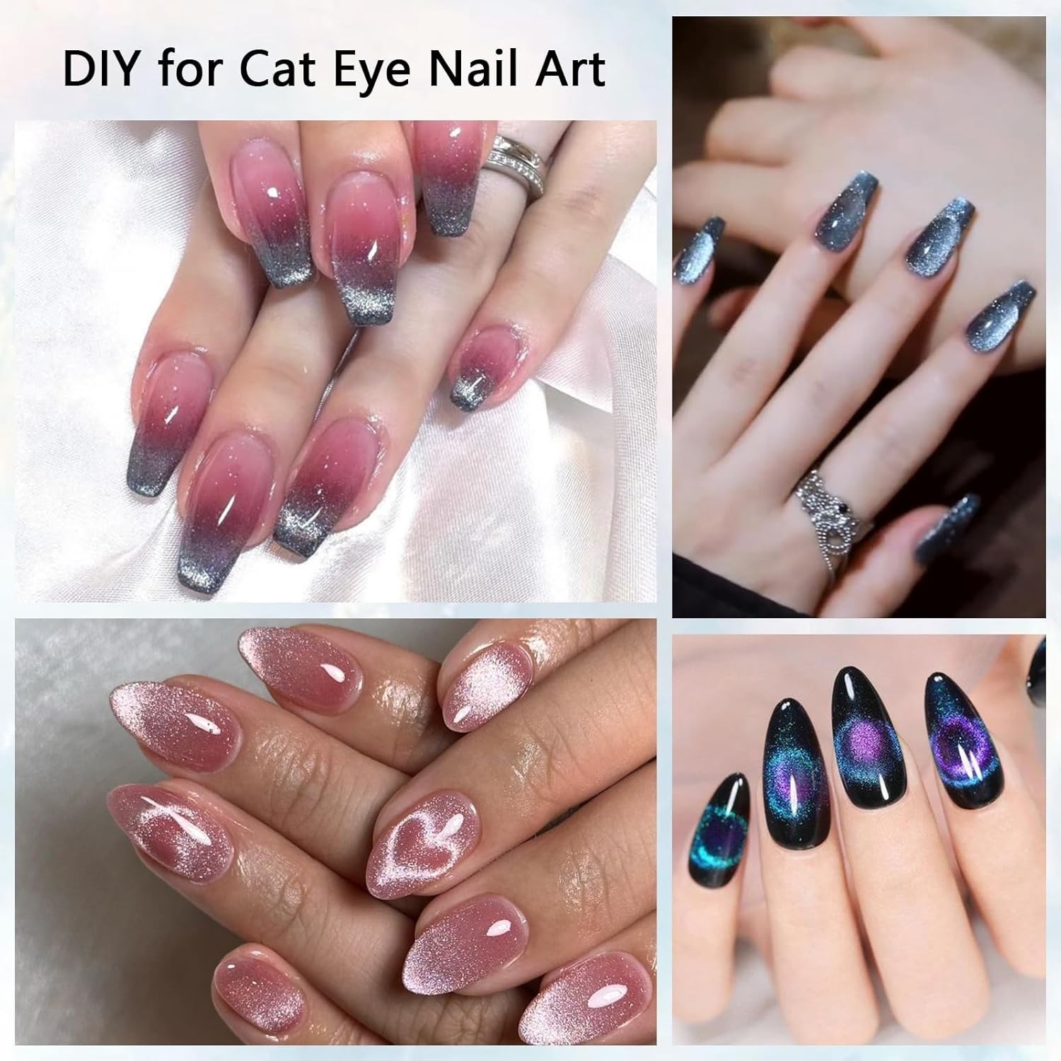 53Pcs Nail Magnet Tool Set Cat Eye Gel Nail Polish Magnet Wand Magnetic Nail Pol