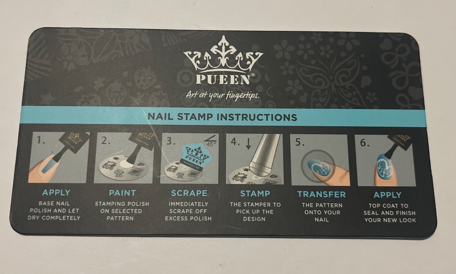 Pueen Nail Stamp Fun Kit 12 Unique Design Patterns Art at Your Fingertips *NEW*