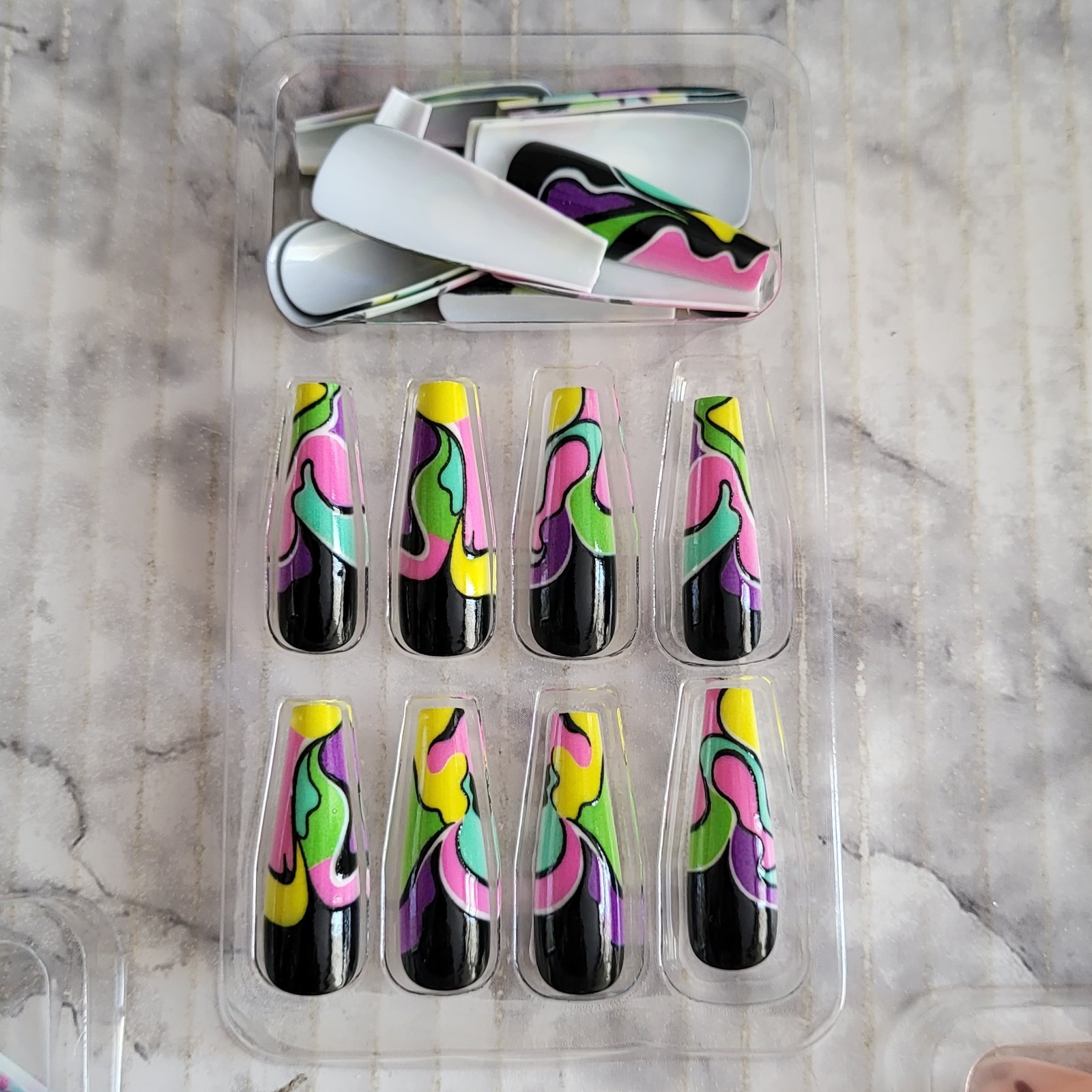 (Lot Of 4) Do It Yourself Nails, New 24 Pcs Per Box, 96 Total False, Fake Nails