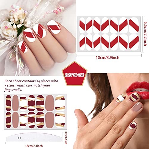 168 Pieces 12 Sheets for Short Nails Irregular Geometry French Tip Nail Wraps
