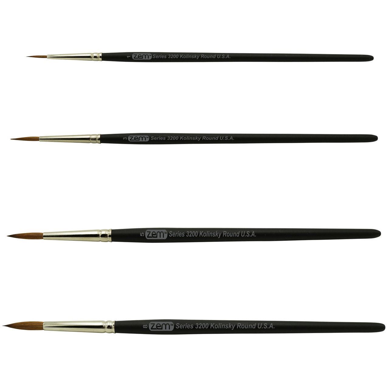 AS-83 Kolinsky Pure Sable Rounds Brush Set 4 pcs