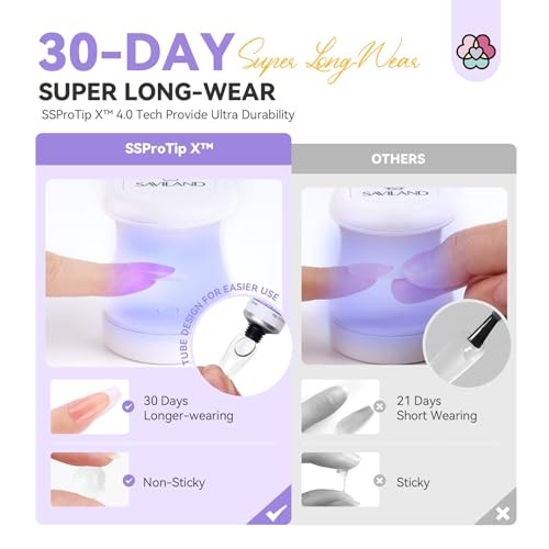 SAVILAND Solid Nail Glue Gel: 30-Day Lasting Strong Adhesive for Press On Nails