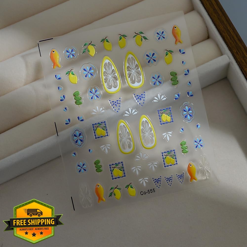 Sutaozhi Summer Stickers Nail Art 5D French Daisy