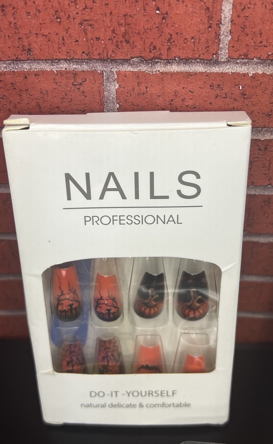 Halloween Costume Party Pumpkin Spooky 24 Adhesive Press on Nails Multiple Size
