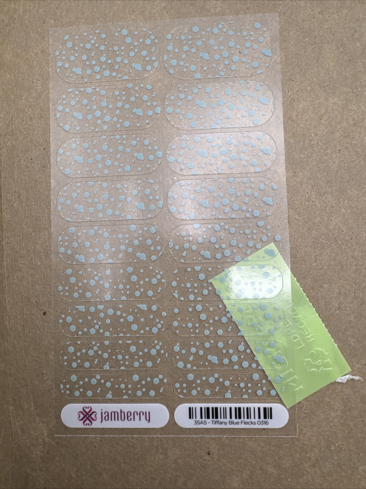 Jamberry Nail Wraps Blue Flecks Full Sheet (polka Dots/clear)