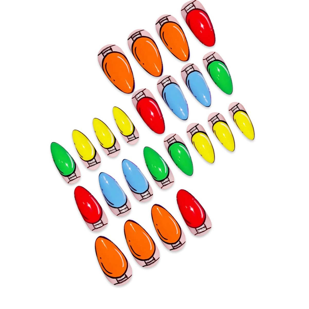 24Pcs Colorful Cartoon 3D False Nails Set Wholesale