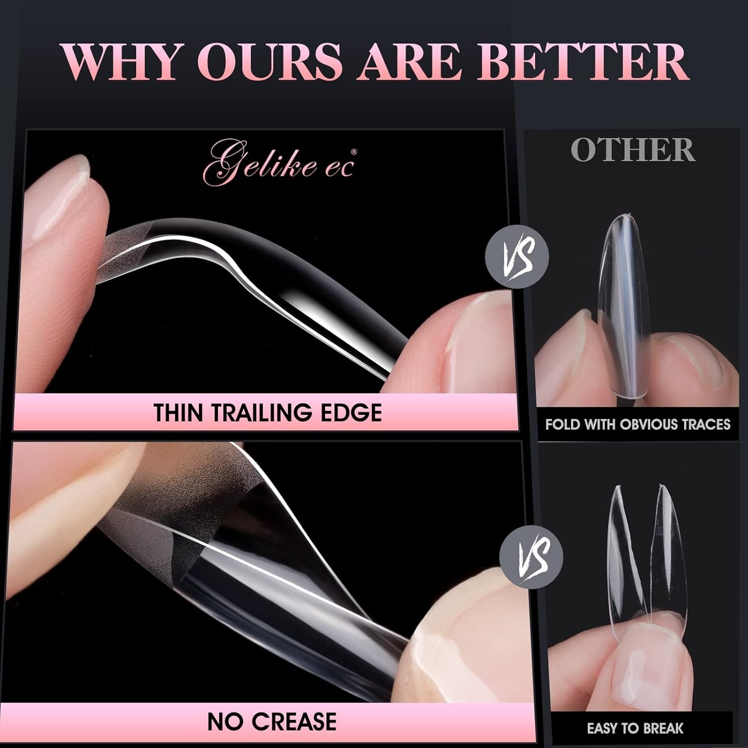 Quick-Curing Soft Gel Nail Extensions Kit – 240 Full Cover Tips in 10 Sizes