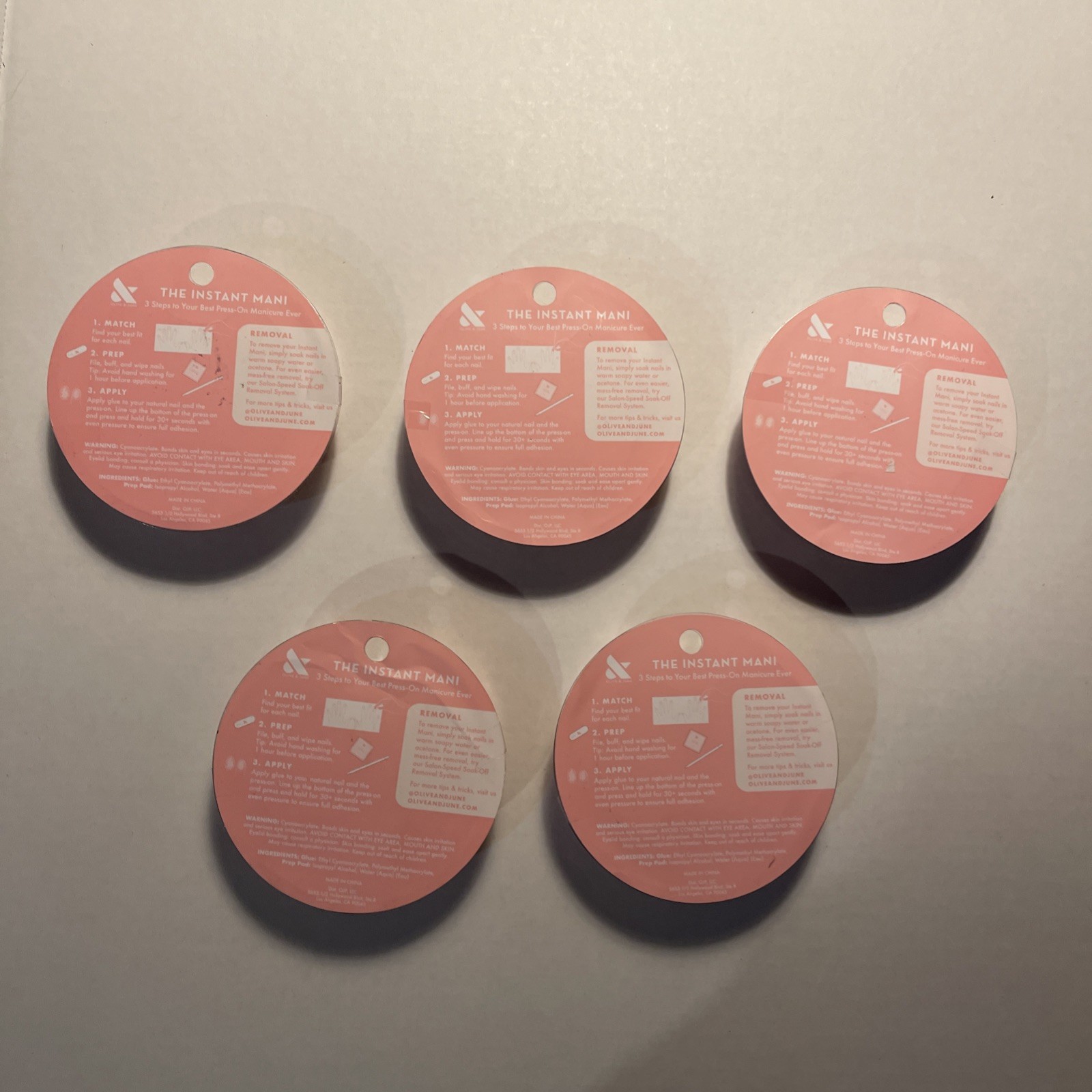 5-Pack Olive & June Press-On Nails ( 5 Different Styles- See Description )