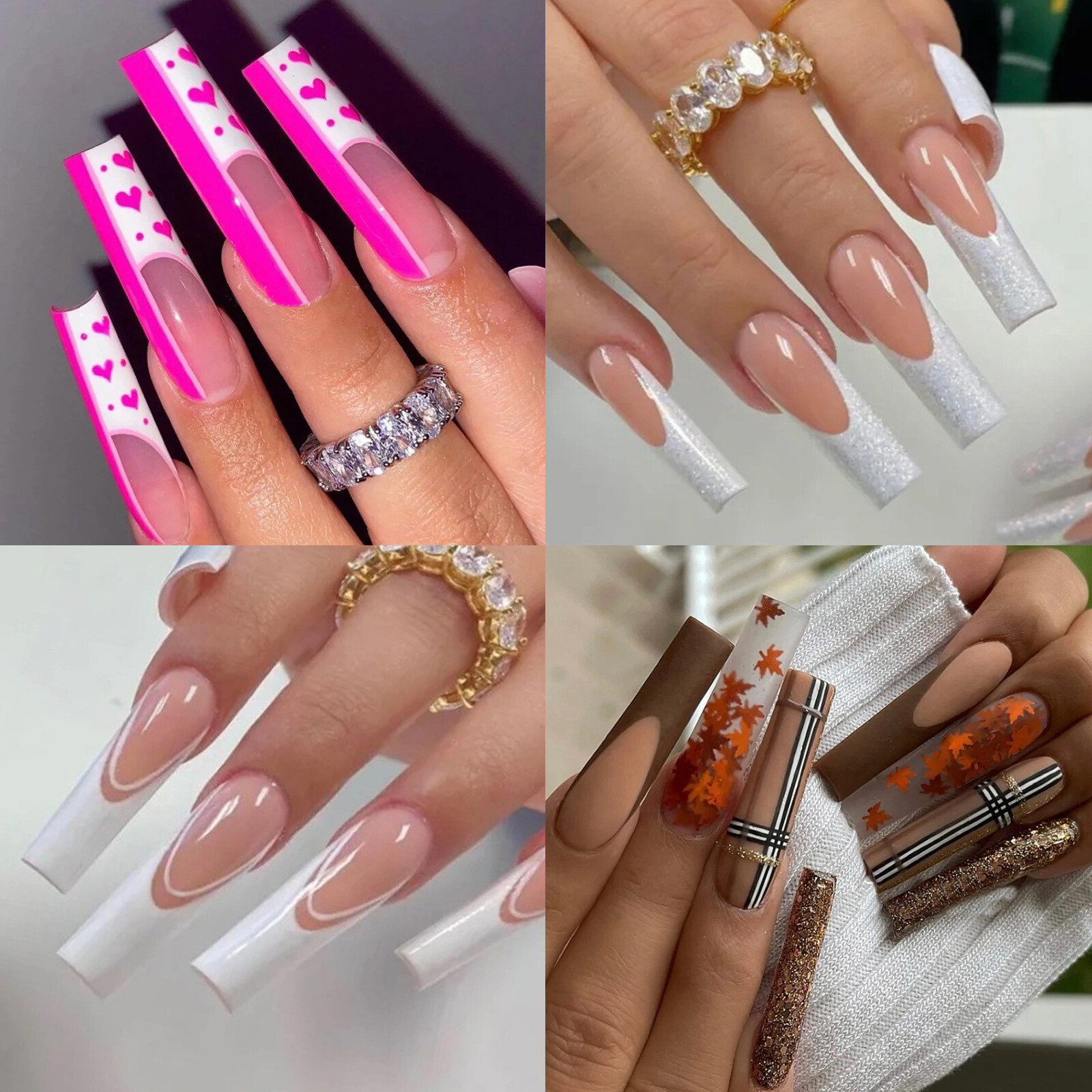 500pcs/bag Full Cover XXL Long Ballet Coffin Square Shape False Tips Nail Art