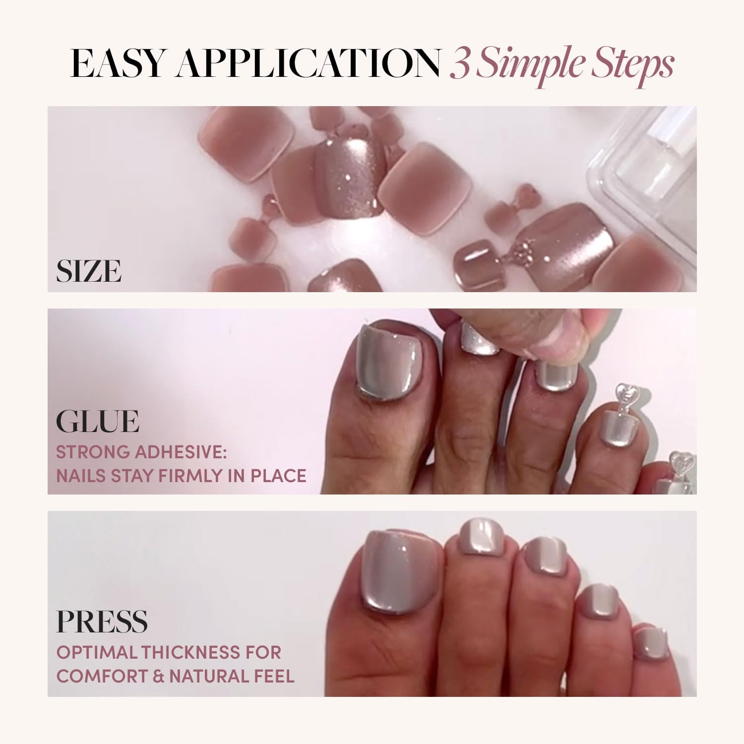 Press On Toenails – MaDamn | Classic White 3 – MaDamn 32 Count (Pack of 1)