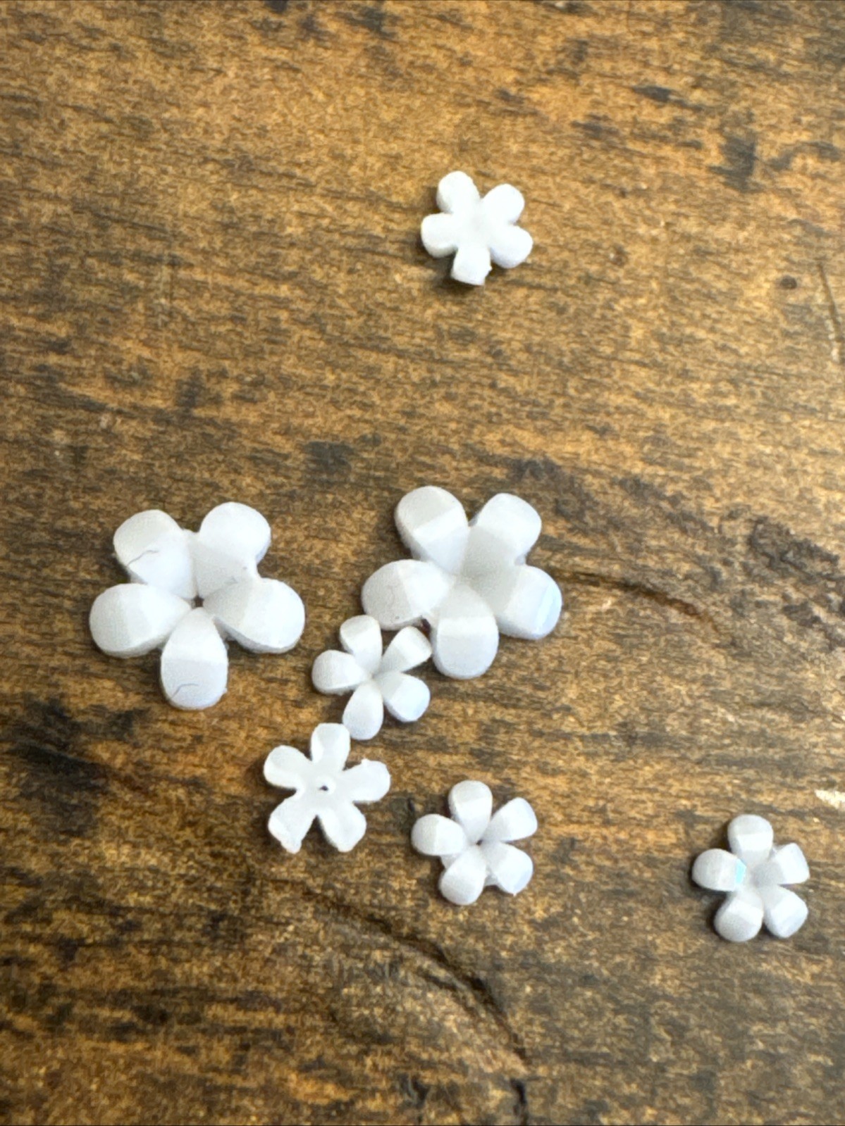 3D Mix Assorted Color Nail Charms, Acrylic Multi Blue Purple White Pink Flower