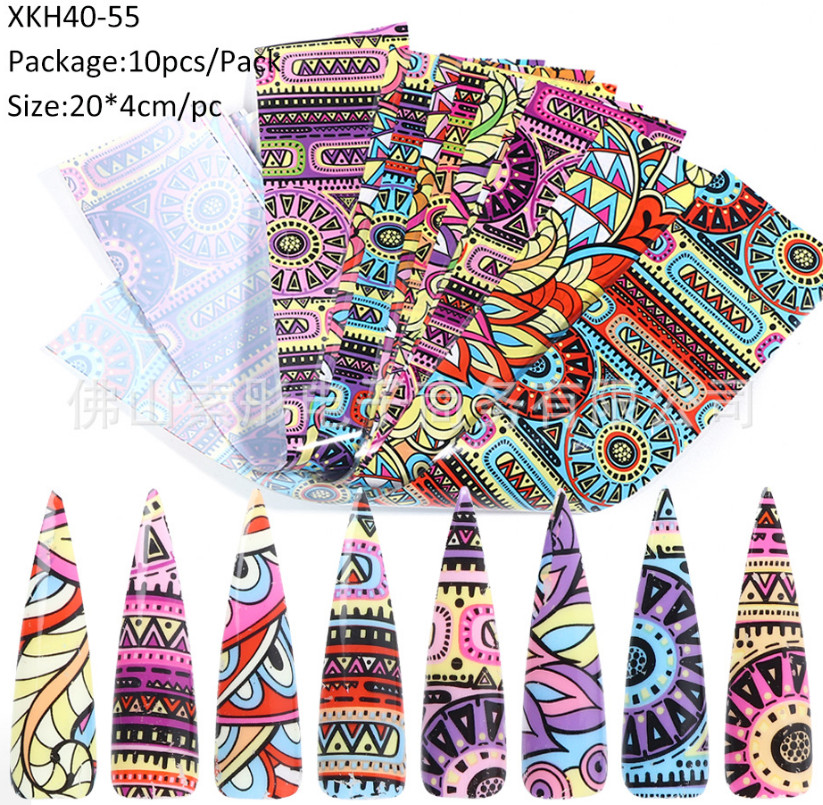 10 Pcs Flower Love Letters Nail Art Transfer Foil Sticker Transfer Manicure DIY