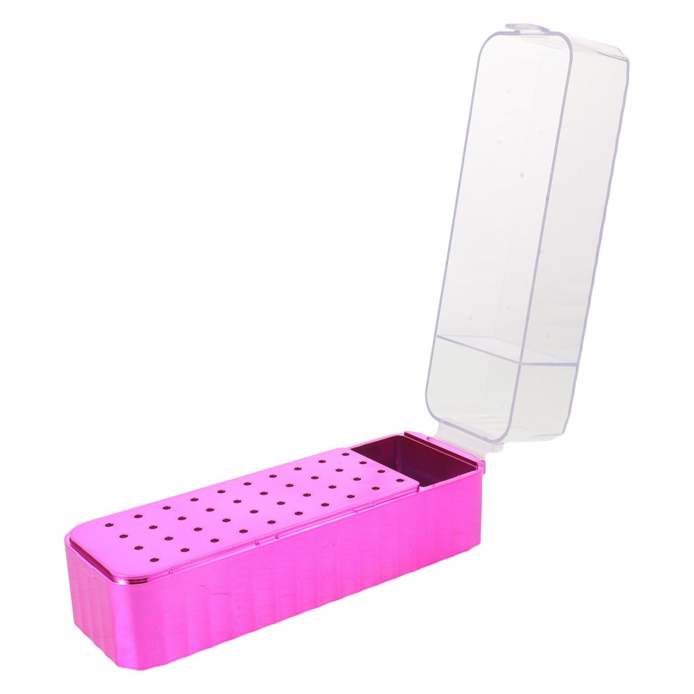 Rosy Nail Drill Bit Storage Case with Clear Lid and Compact Space Saving Design