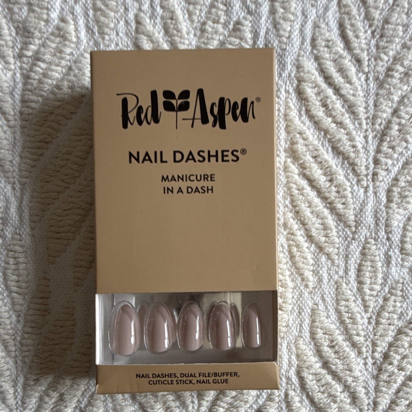 Red Aspen Nail Dashes Press-On Nails Lot of 3 Shiny Glue Acrylic Squoval M