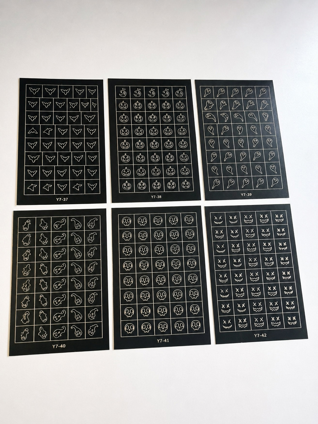 Yitu Nail Art Halloween Airbrush Nail Stencils 6pc Set
