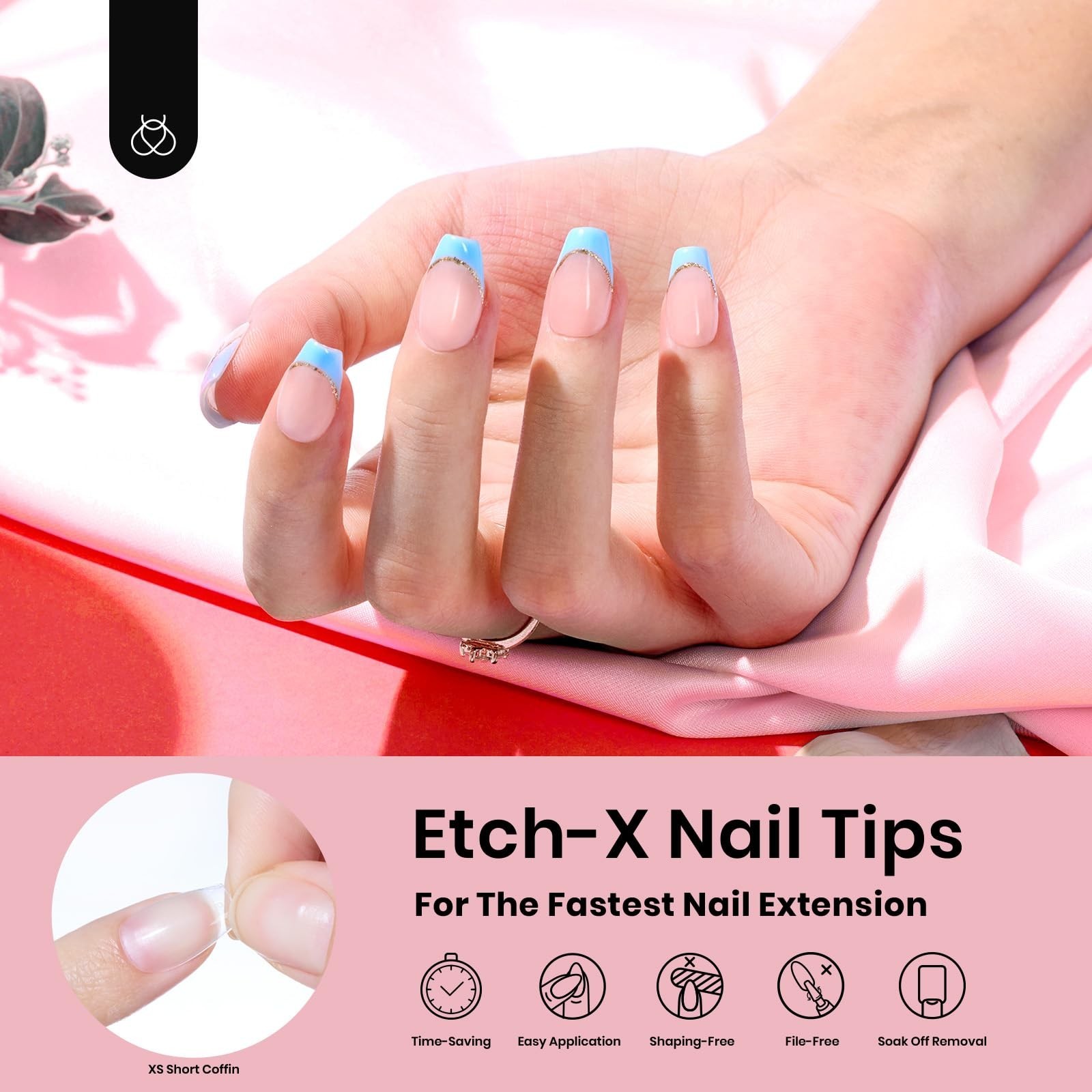 Extra Short Coffin Gel Nail Tips 576Pcs – Pre-Etched Half Matte Press On Nails,