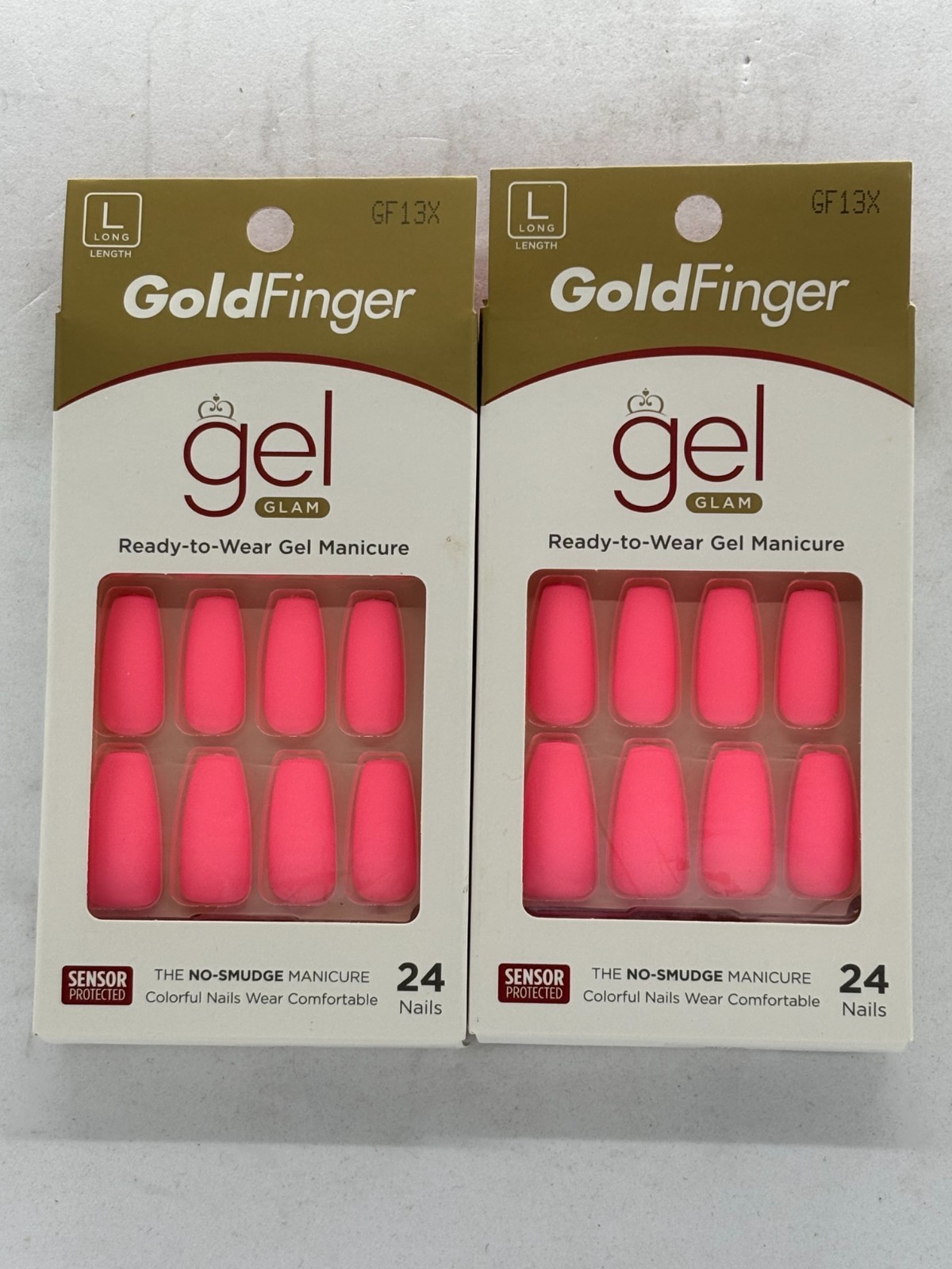 GoldFinger Gel Glam, Long, Pink Nail Kit, 2 x 24, GF13X , FREE SHIPPING!!