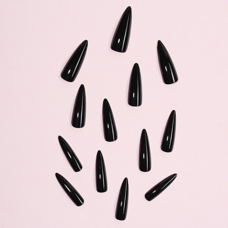 Long Almond Shaped Fake Nail Natural Look Reusable Artificial Nail Easy to Wear