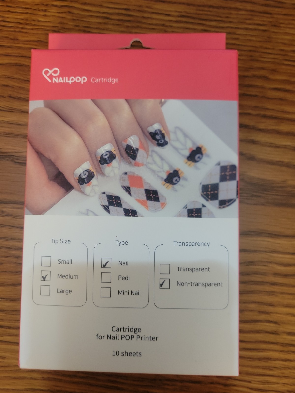 NAILPOP Printer Cartridge with 10 Nail Polish Sticker Sheets Included