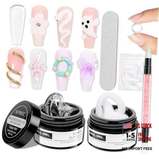 3D Nail Art Gel Clear and White Solid Builder Gel for Nails | Non Clear&White