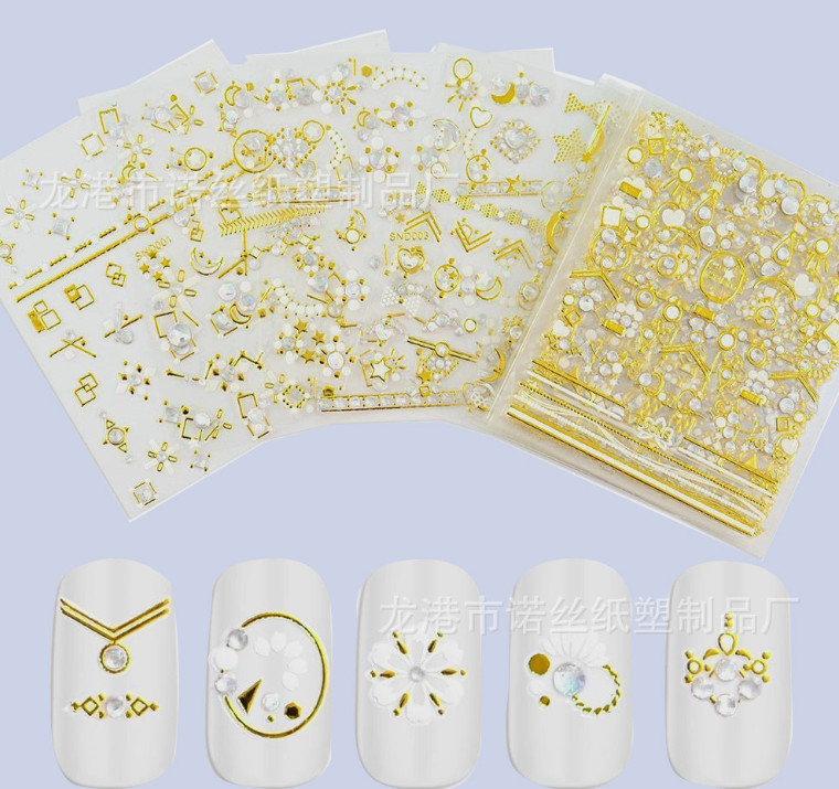 10Pcs 3D Gold Lace Flower Butterfly Nail Art Stickers Charms Decoration Manicure