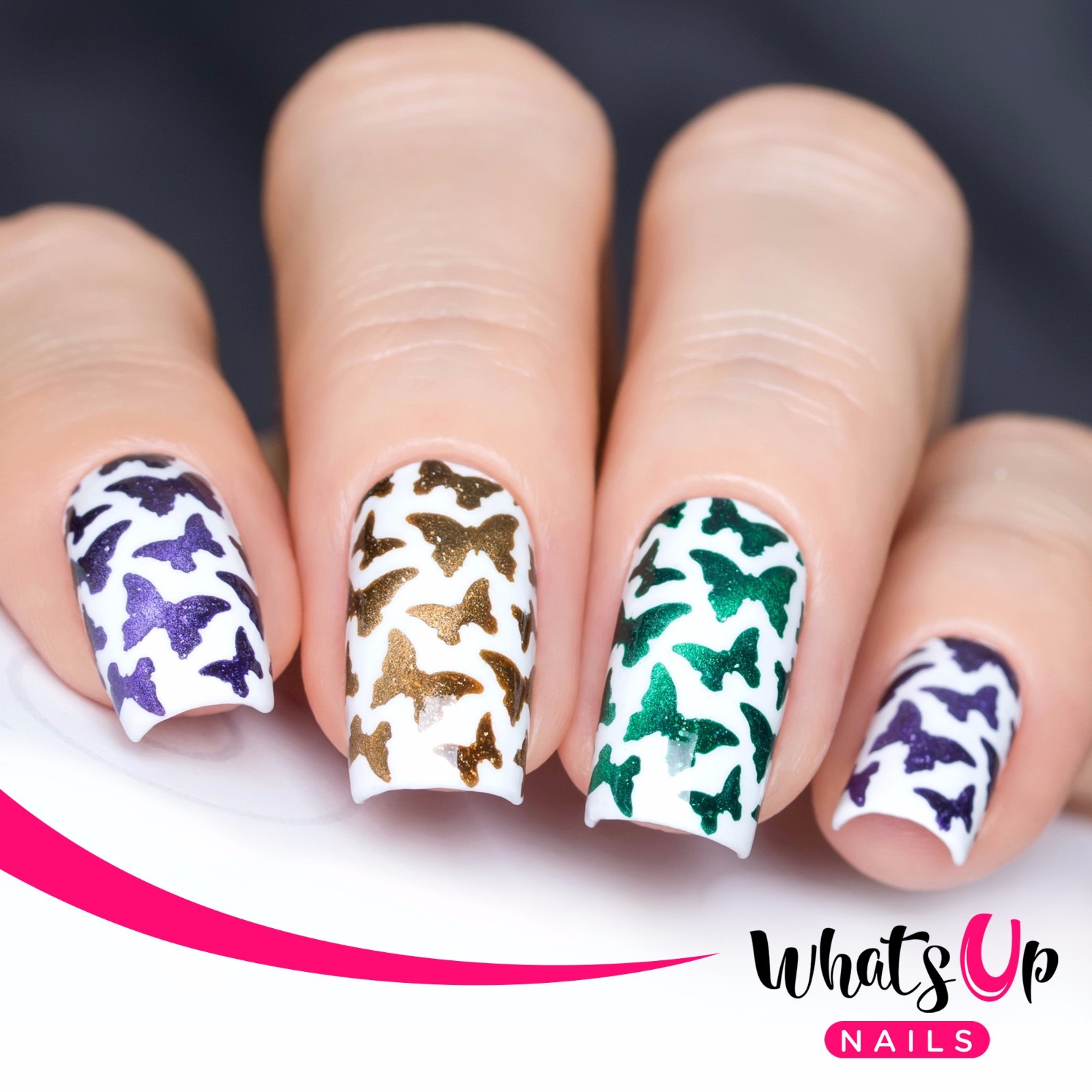 Whats Up Nails Butterflies Stencils for Nails, Nail Stickers, Nail Vinyls