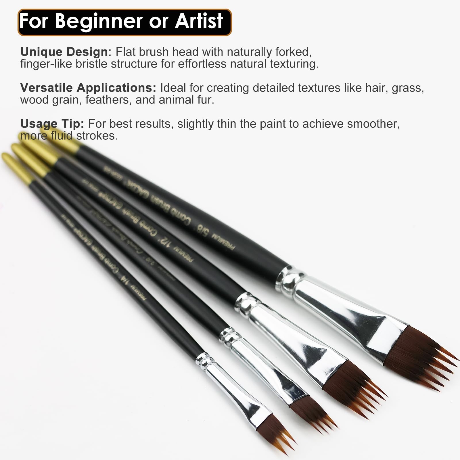 Paint Brush Comb Set – 4PCS Professional Grainer Brushes for Acrylic Painting…