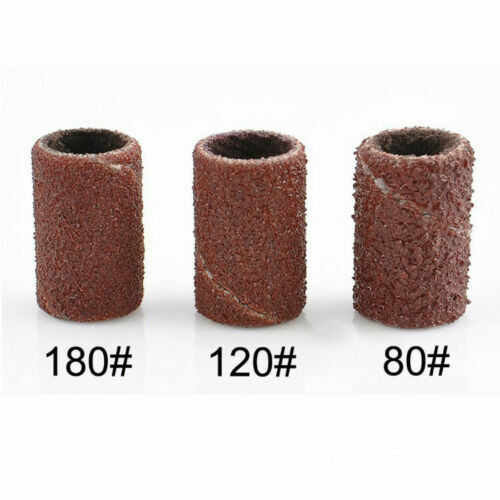 100pcs Sanding Bands Drills Bits Nail Art 80/120/180# Machine Gel Acrylic Tips