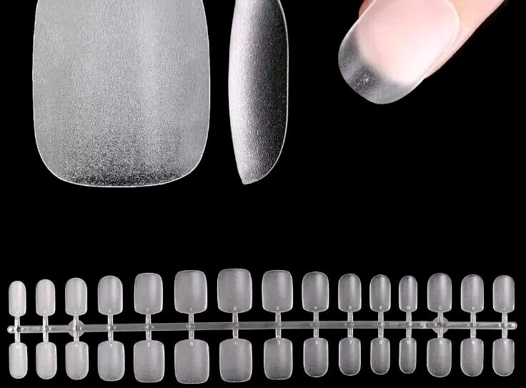 480PCS Extra Short Oval Nail Tips, Matte Fake Nails Round Oval , 15 Different S