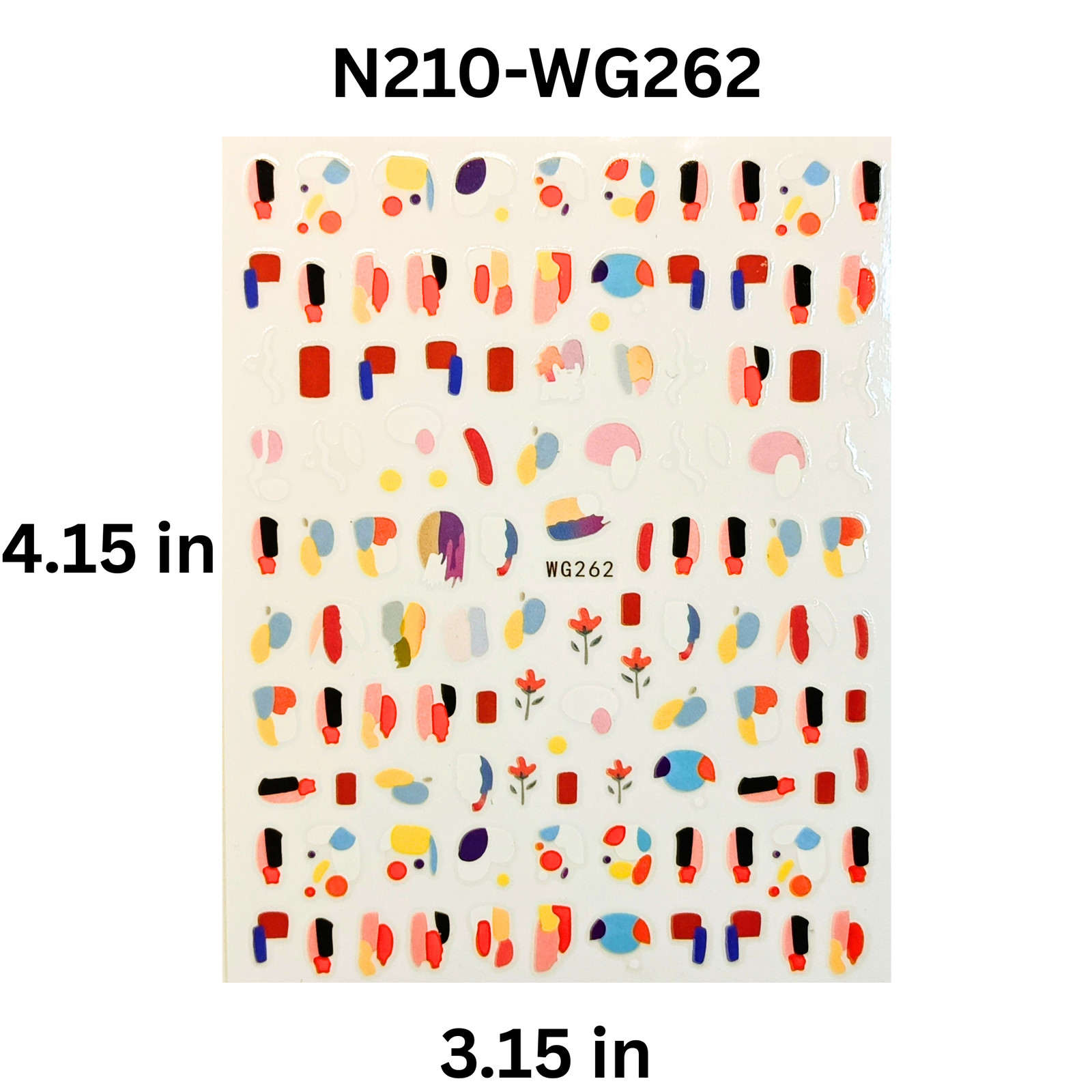 Modern Abstract Nail Art Stickers Multi-Color Geometric DIY Nail Decor