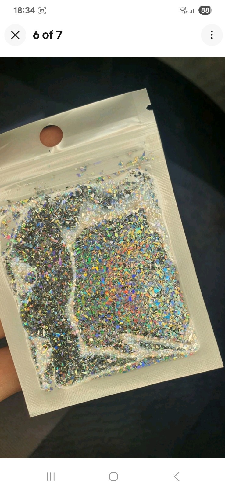 5g small silver holographic flakes small cut for crafts