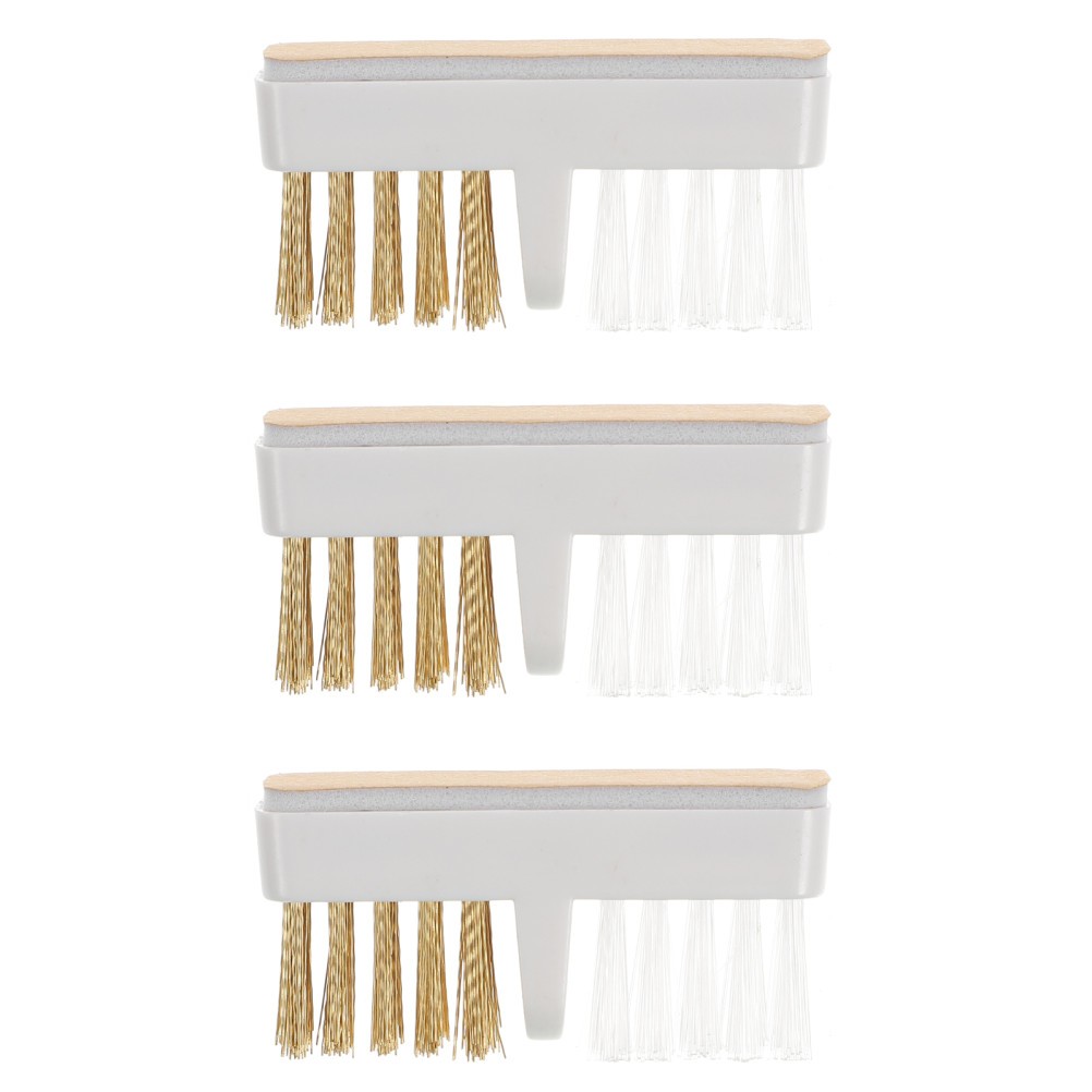 3 PCS Cup-shaped Polishing Brush Double Head Nail Clean Cleaning Tools