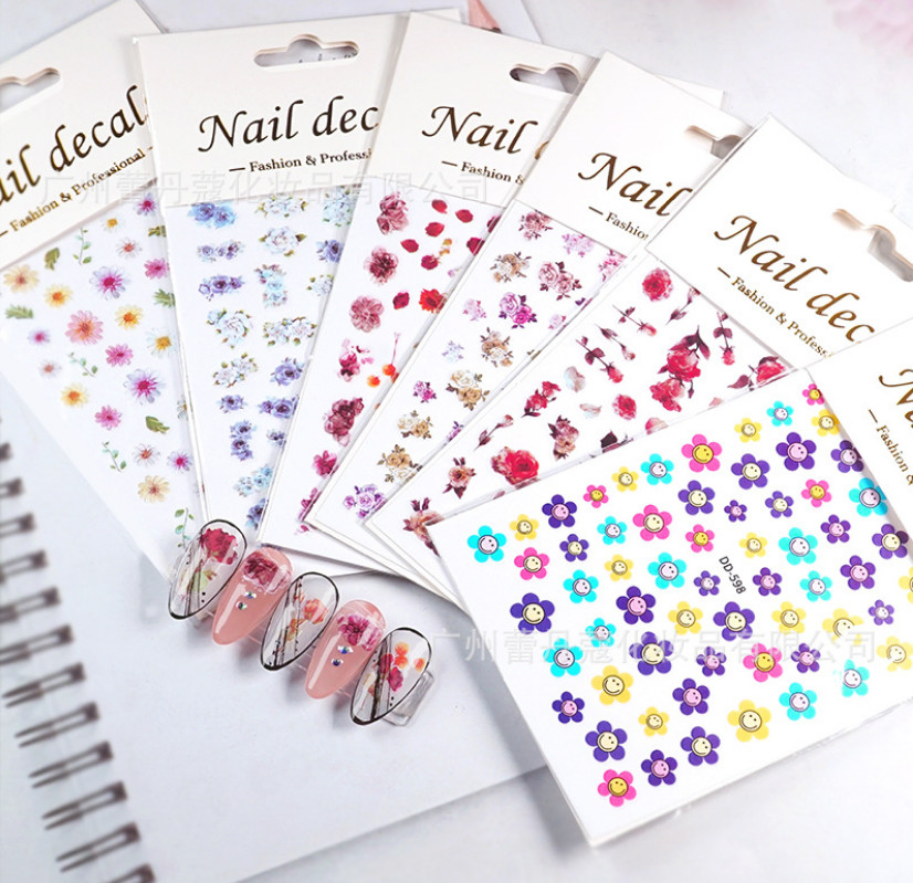 Flower 3D Nail Stickers Nail Art Adhesive Transfer Toe Sticker Decals DIY NH12