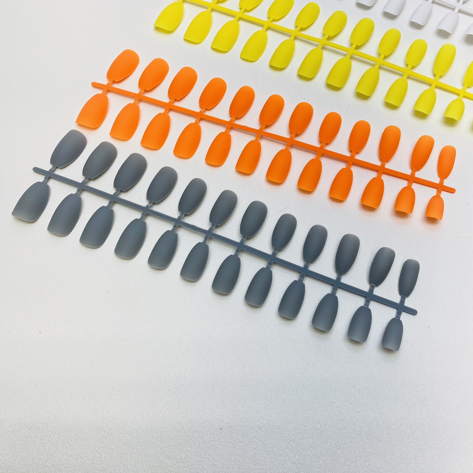 6 sets/144 Pcs Solid Colors Matte Acrylic Ballerina Coffin False Nails Full