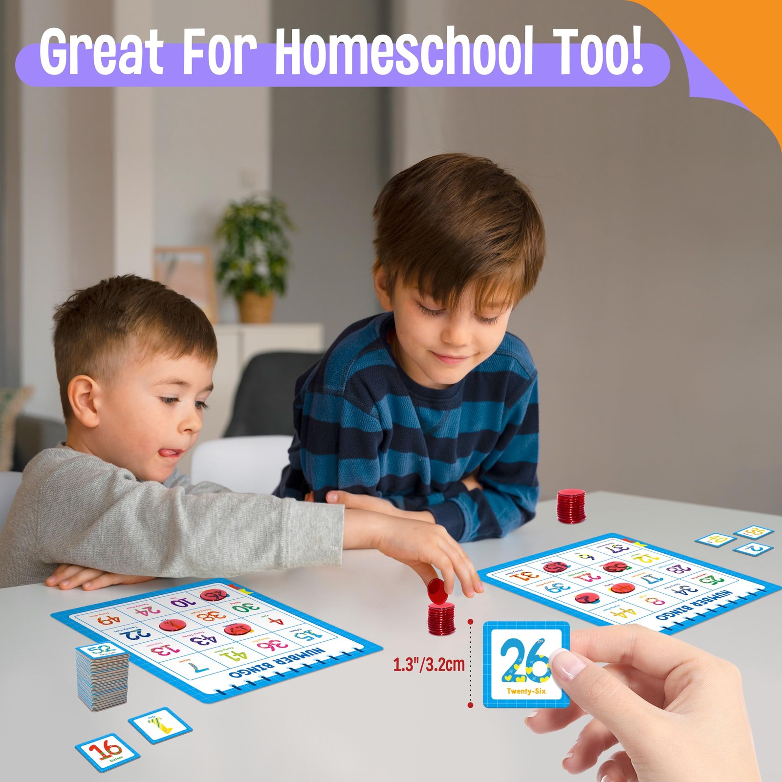 Family Bingo Game, Alphabet Animal Sight Word and Number Medium, Multicolored