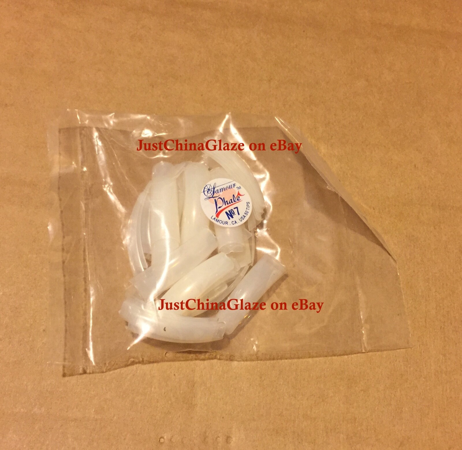 * Lamour Professional Nail Tips Natural Clear 0-10 Made in USA 550ct