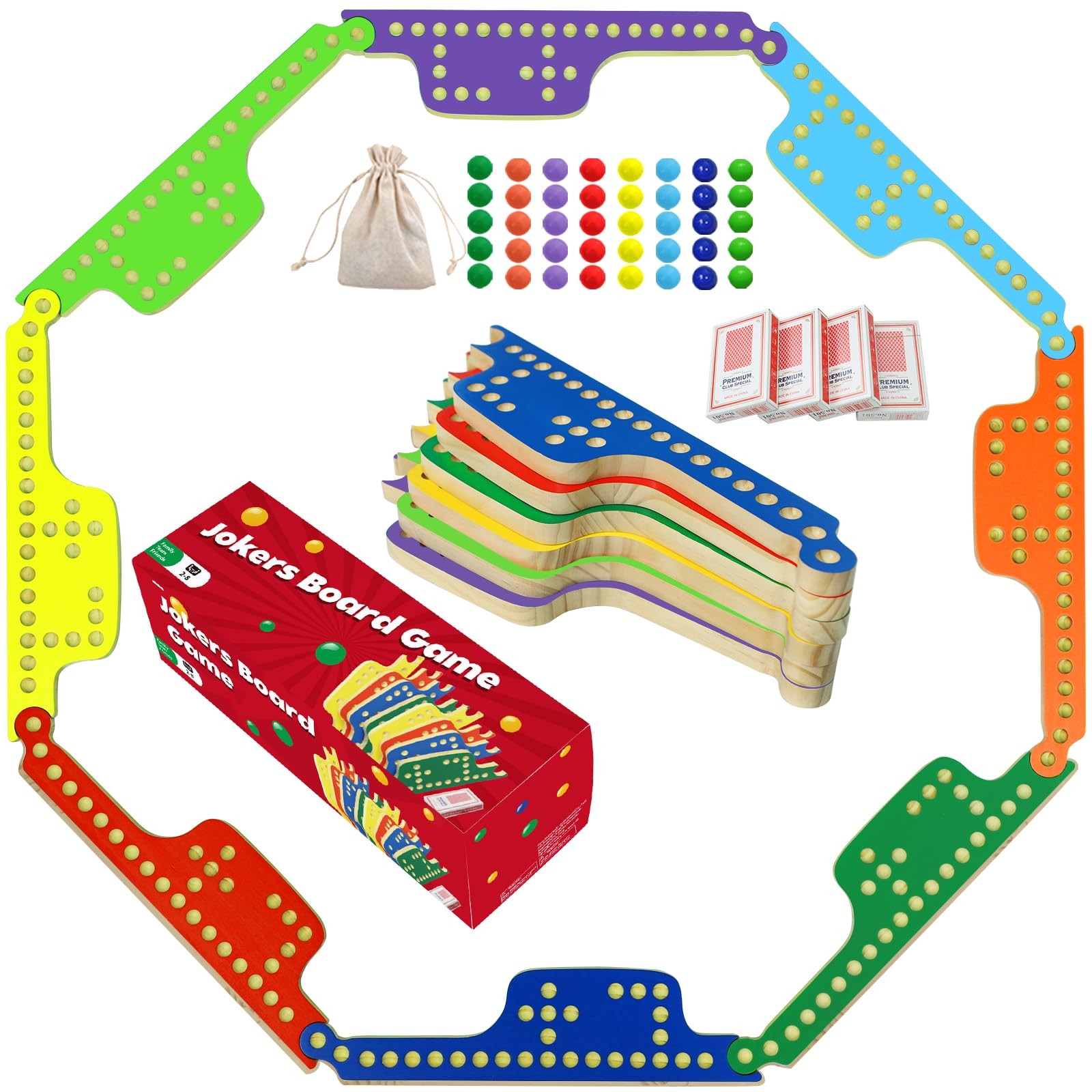 Medikaison Colorful Jokers and Marbles 5.51 x 15.35 x 3.94 inches, 8color