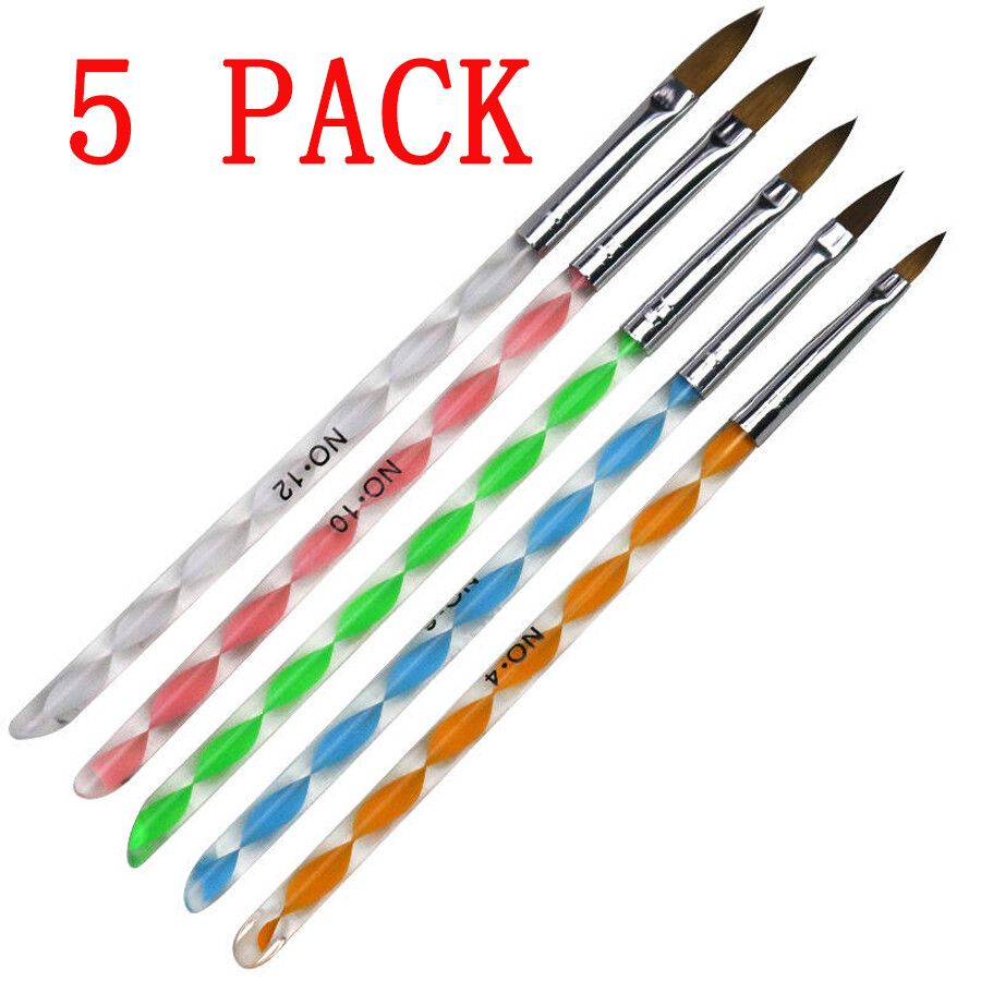 Wood Metal Kolinsky Sable Hair Acrylic Nail Brush Handle for Manicure Tools US