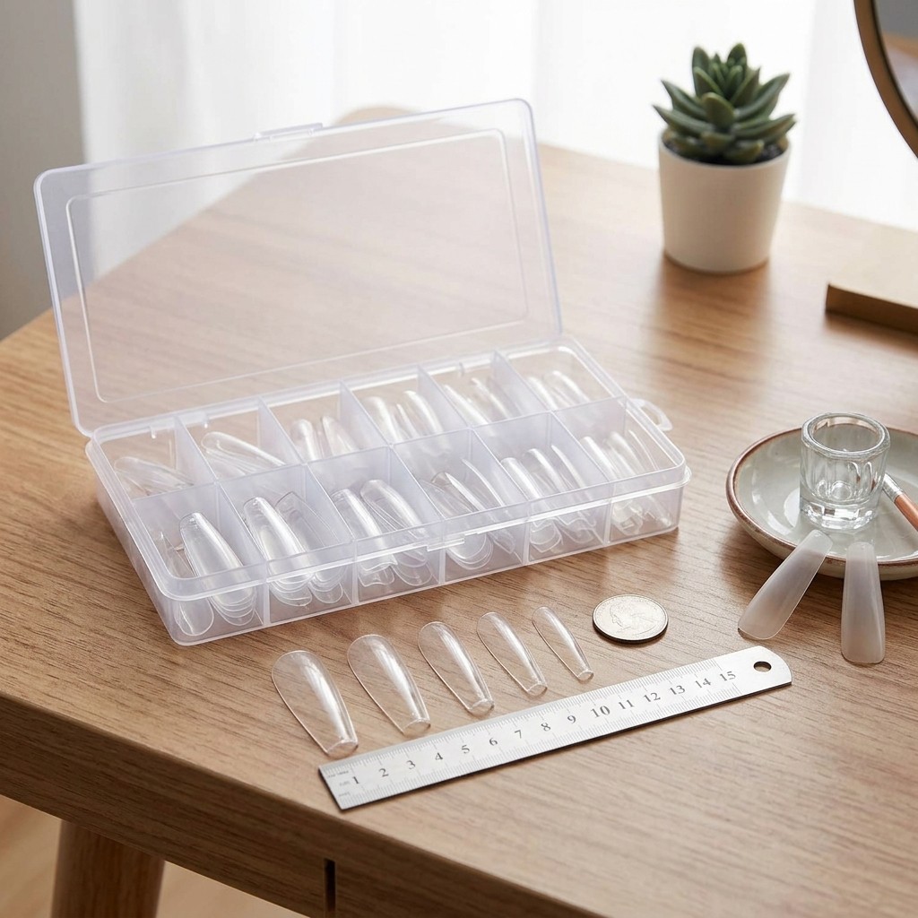 120Pcs Clear Full Cover Ballerina Nail Tips Long Coffin Press On Nails