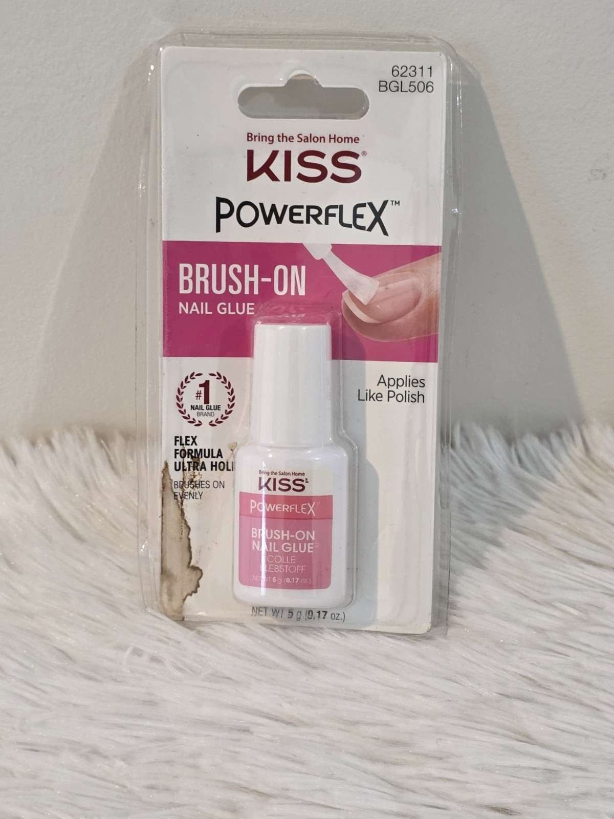 KISS PowerFlex Nail Glue 0.17 Oz Brush On Super Strong Adhesive for Fake Nails