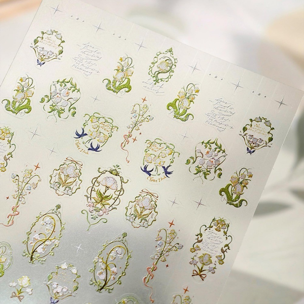 Spring Summer 3D Floral Nail Art Stickers Self-Adhesive Flower Plant Nail Decals