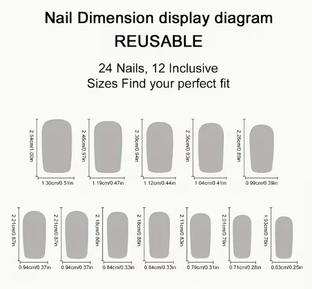 24 Pcs Press-On Nail Medium Square Matte – Orange & Black Tribal Print