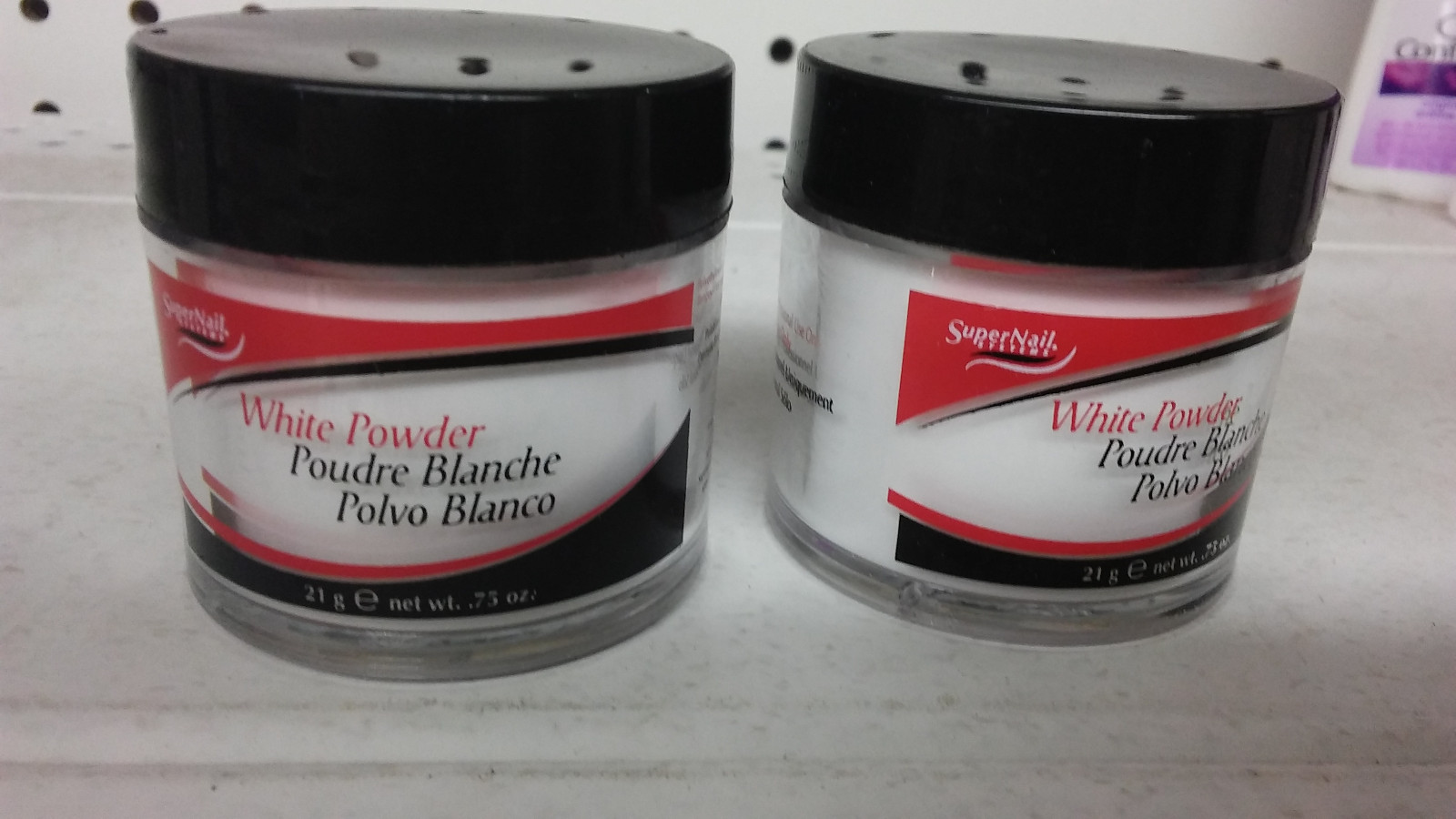 Lot of 2 super nail supernail systems Acrylic White Powder 0.75 Ounce ea.