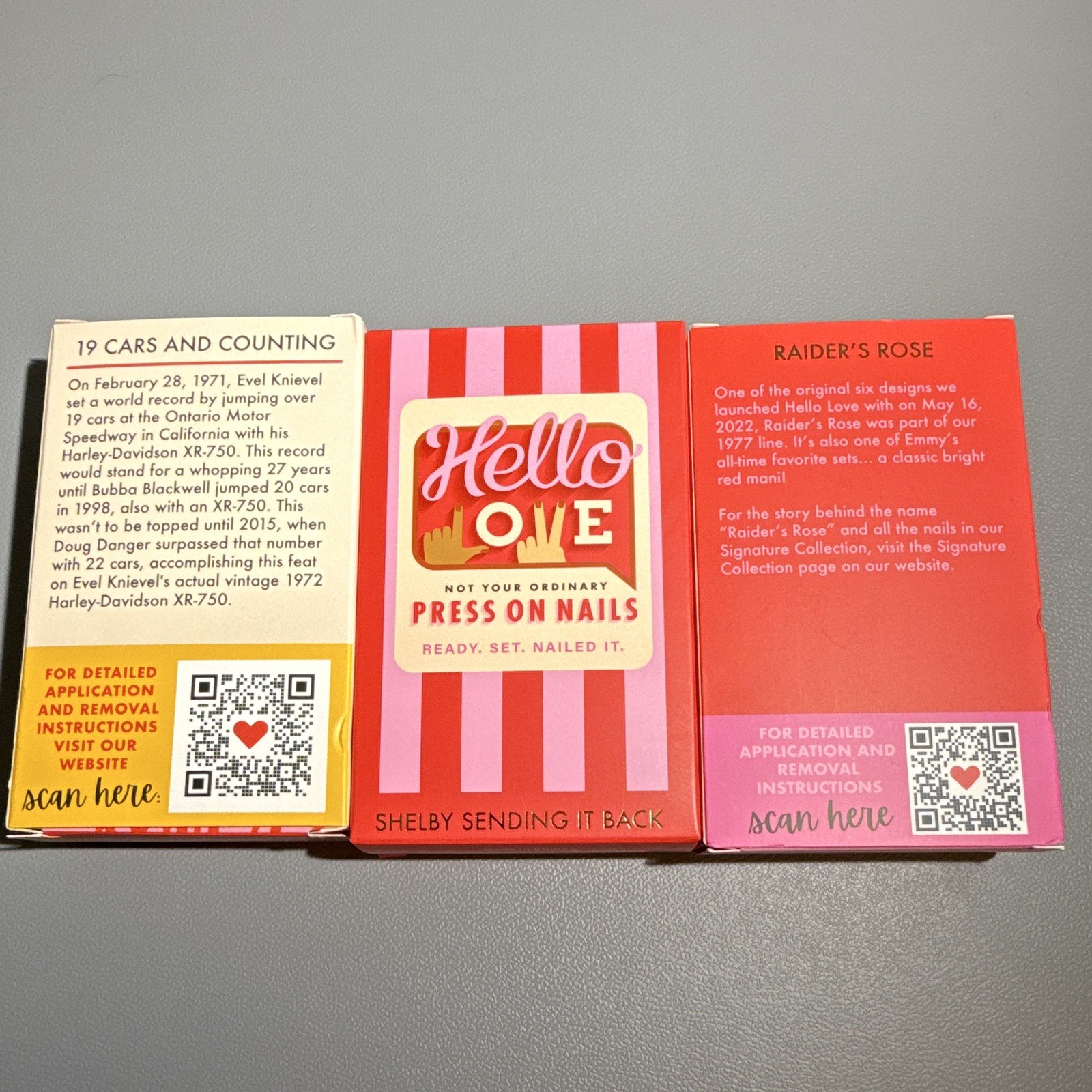 Lot of New Hello Love Press-On Nails: Set of 3: Cheetah, Red, and Peach colors