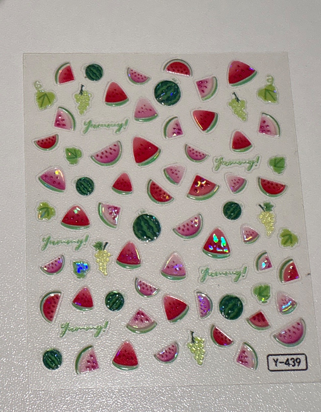 3D Self-Adhesive Fruit Nail Art Sticker Sheets& 3 D Multicolor Mixed Shapes