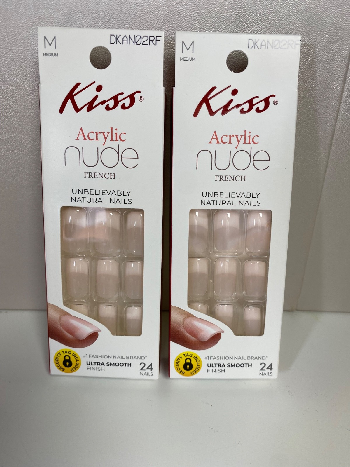 Kiss Acryic Nude French Unbelievably Natural Nails You always 24 Nails -Set Of 2