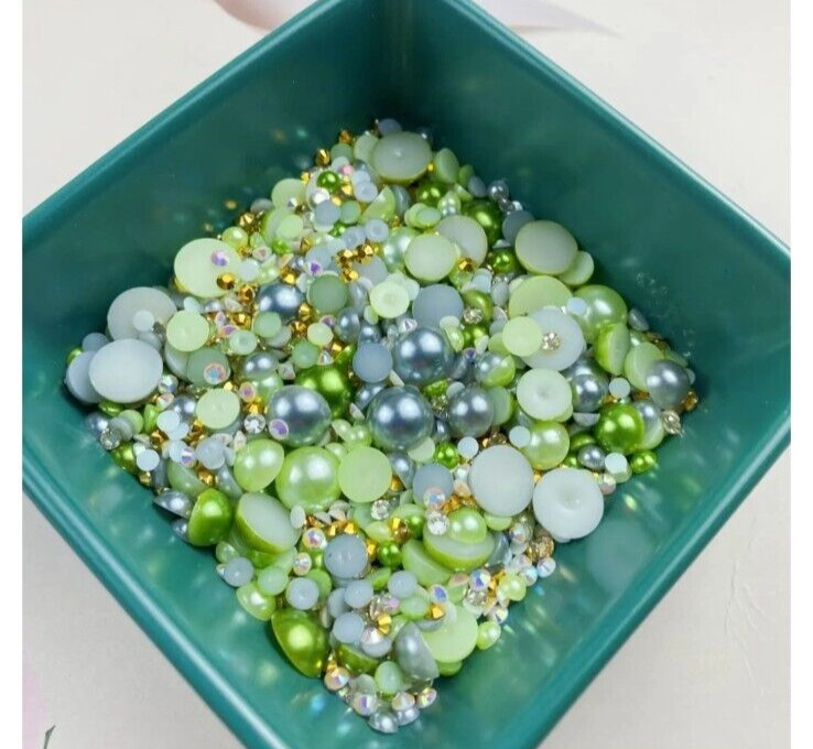 Flatback Pearls & Rhinestones Nail Art