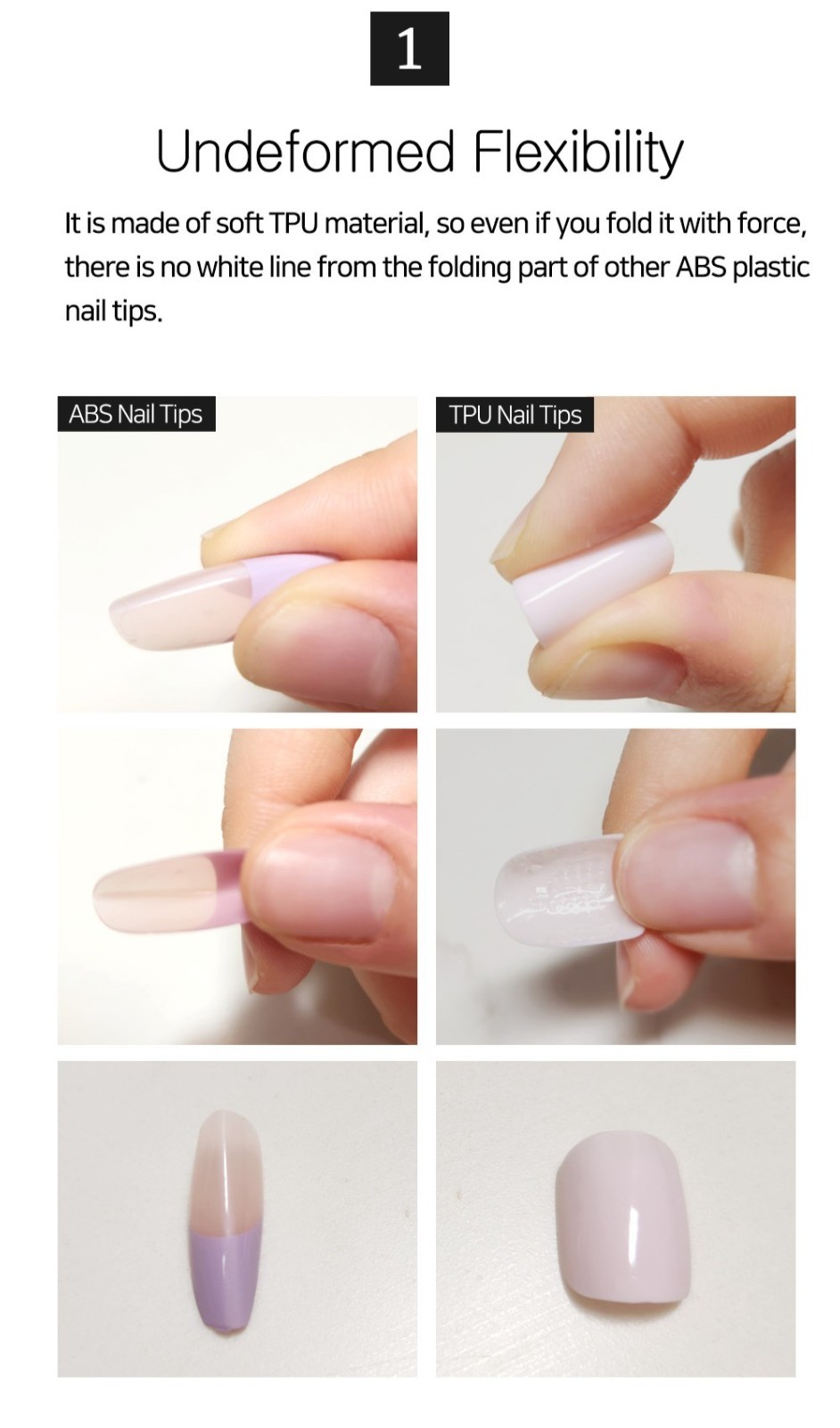 MIMO Press-On Nails Square – Gray-Blue with Silver French Tip, 24pcs Reusable